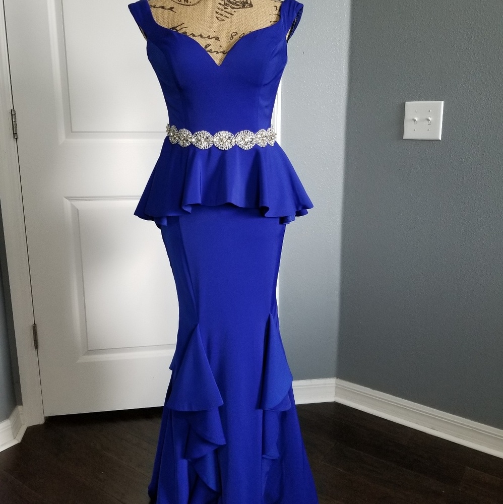 Jovani Prom Pageant Formal Dress Blue Gown